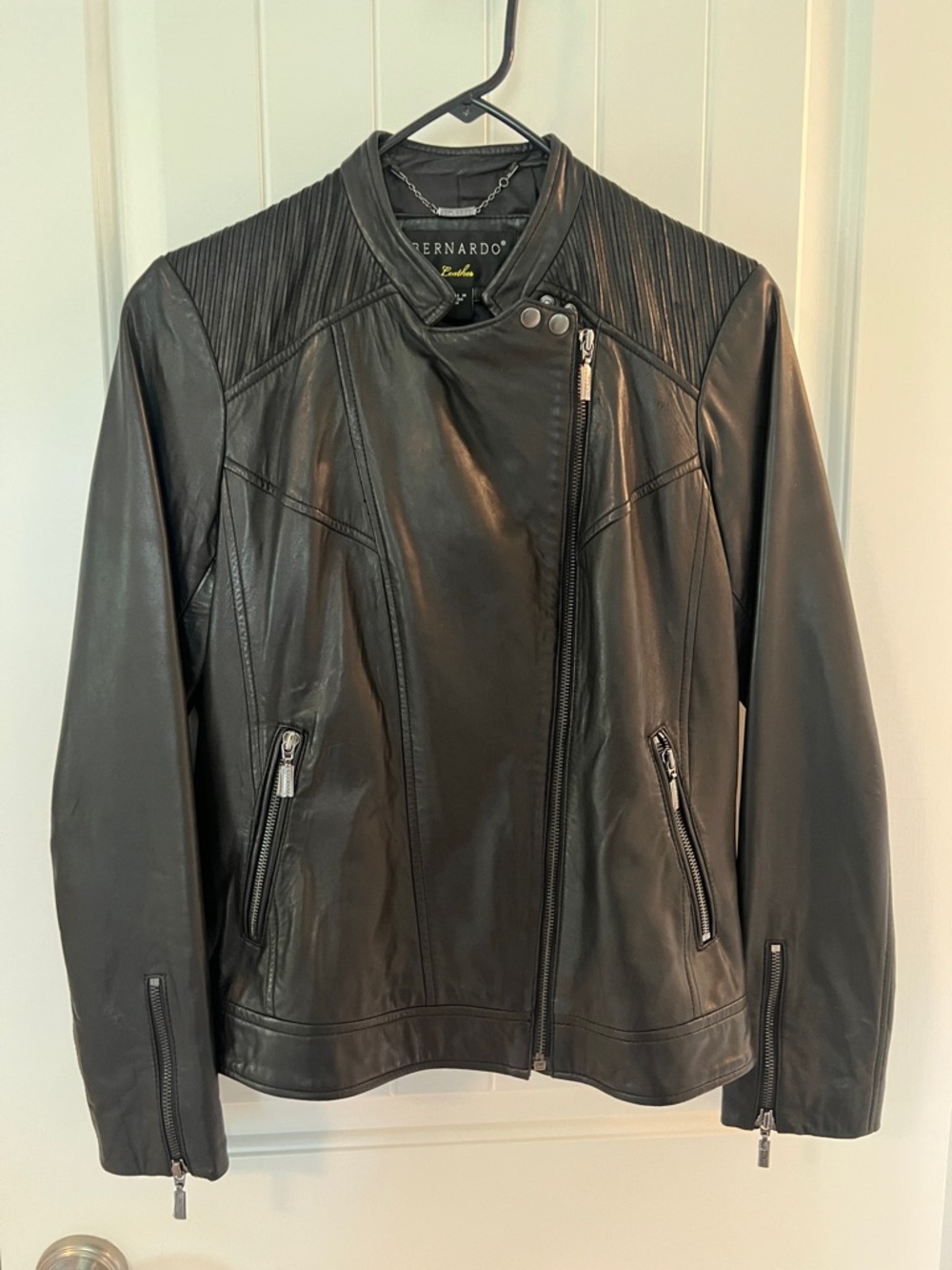 Bernardo Black Leather Moto Jacket